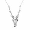 a sterling silber boho antler skull necklace by midsummer star