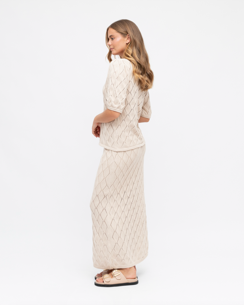 Birdie crochet skirt by label of love is a cotton pull on skirt with matching crochet top