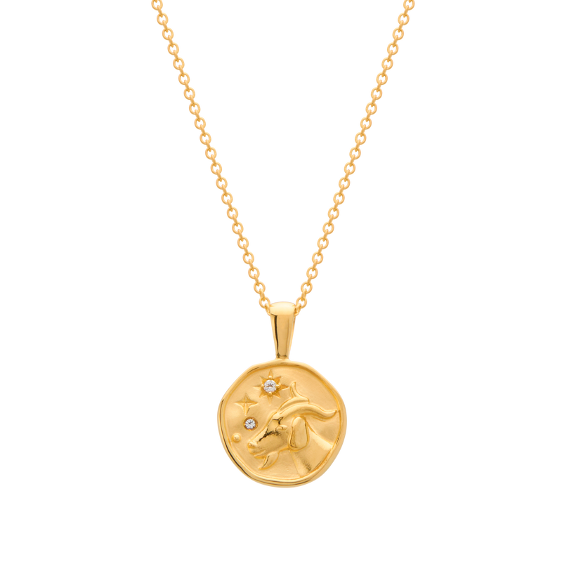 Murkani Capricorn Necklace - Zodiac series - Gold front view