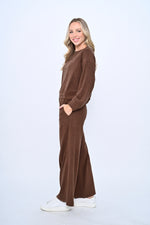 a cotton terry chocolate brown tracksuit sweater