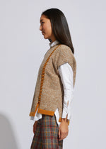 a lambs wool blend vest with a fleck by ldandco