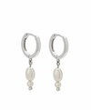 Double Pearl Huggie Earrings