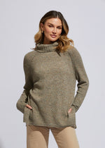 the beautiful fleck roll neck sweater is a knitted jumper by ldandco which is a wool blend and oversized for extra warmth and comfort