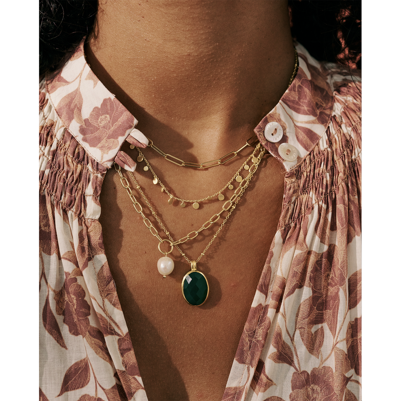 Green Onyx Pendant Necklace by Murkani