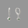 Murkani Green Onyx Huggies - silver earrings
