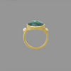 Green onyx and pearl ring by Murkani