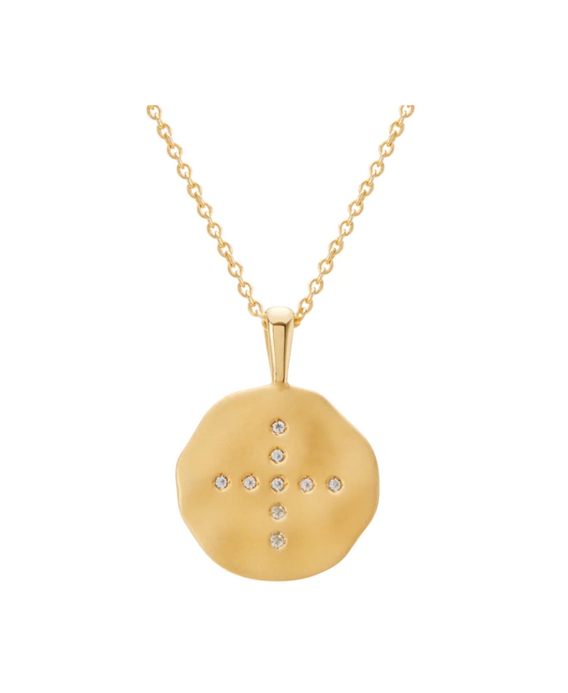 halcyon pendant necklace by murkani in 18 karat yellow gold plate