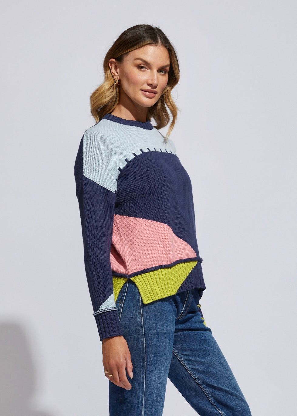 Intarsia Trim Jumper by ldandco is a knitted patterned jumper