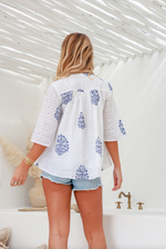 cotton paisley embroidery anglaise boho tunic top by joop and gypsy