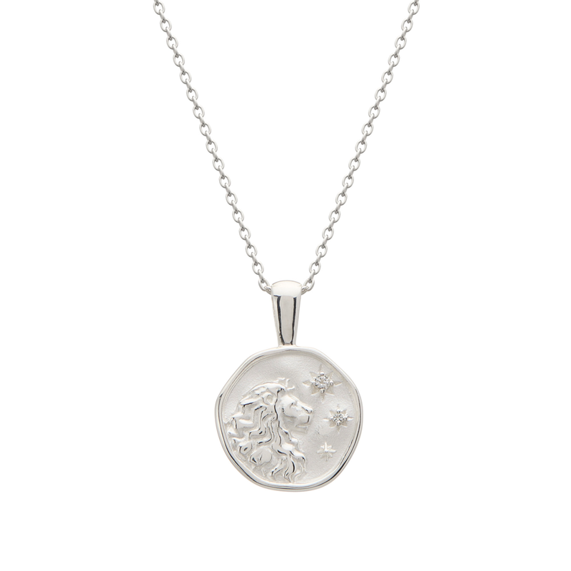 Murkani Leo Necklace - Zodiac series - Silver front view