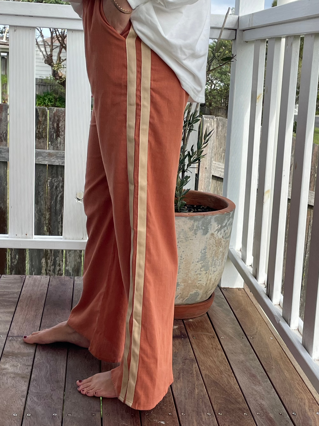 la sirena mermaid racer stripe pants by frankie in amber