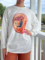 mermaid La sirena long sleeve cotton tee by frankie in white