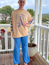 blue and beige racer stripe cotton pants by frankie