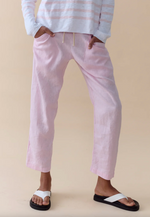 summer tee by little lies is a lightweight linen blend knitted top in pink