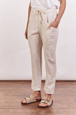 little lies natural linen luxe pants with elastic waist