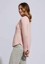 mouline knit by ld and co is a cotton blend knitted jumper in pink lemonade