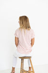 the oscar stripe tee by little lies is a cotton pull on t-shirt with rolled sleeves