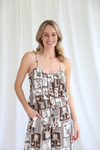 Paros singlet top in chocolate brown and white by salty bright