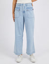 Rafa jean by foxwood are a lightweight denim wide leg zip closure pant