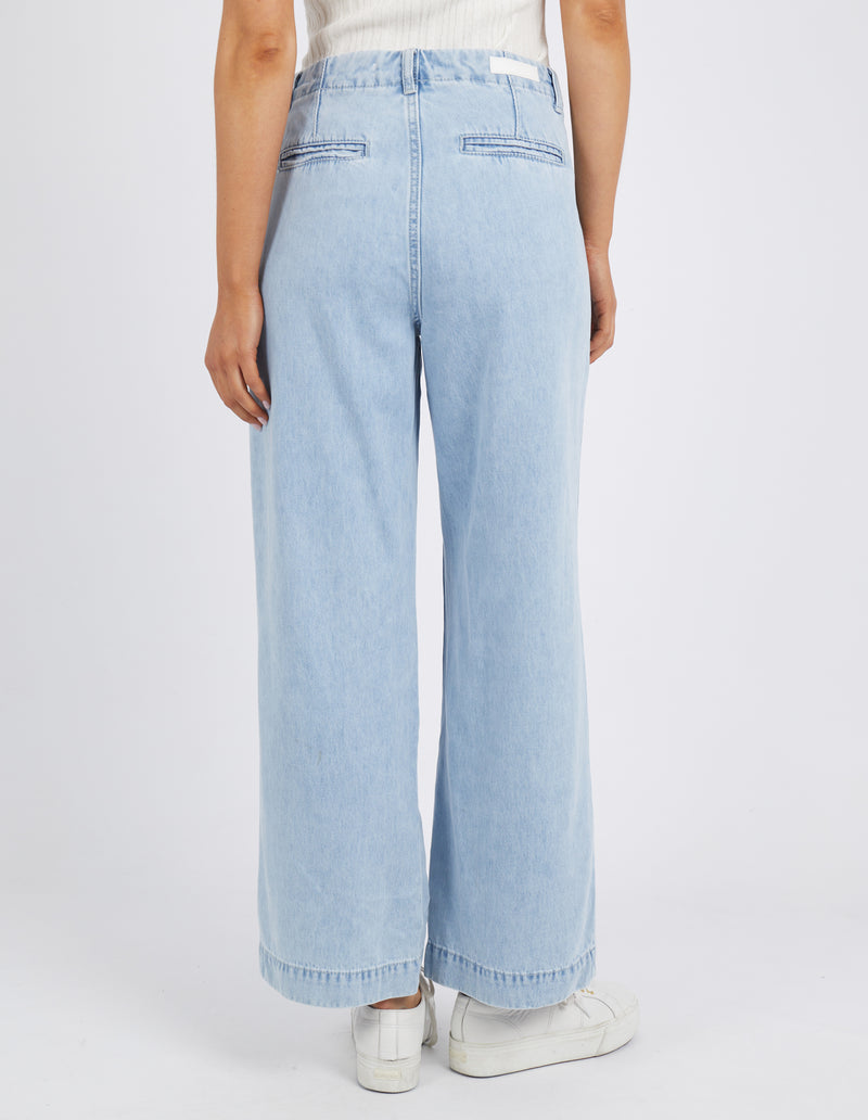 Rafa jean by foxwood are a lightweight denim wide leg zip closure pant