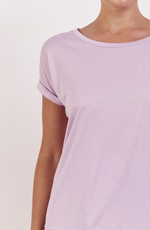 rolled sleeve tee by little lies is a soft cotton jersey blend t-shirt