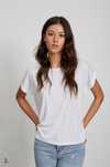 the rolled sleeve tee by little lies in a soft white jersey blend