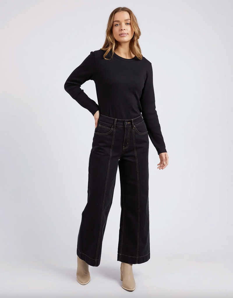 royal wide leg jeans by foxwood with double stitching detail