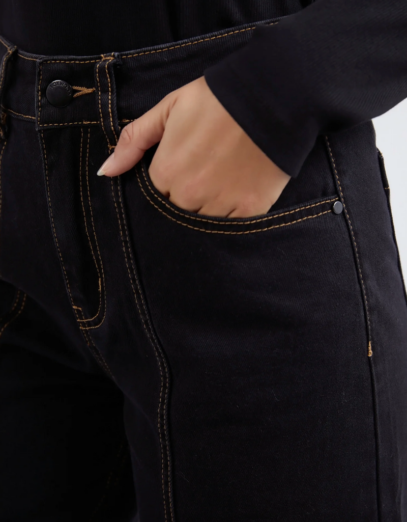royal wide leg jeans by foxwood with double stitching detail