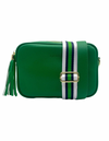 Ruby sports crossbody vegan leather bag by zjoosh in green with contratsting adjustable straps