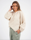 the sardinia blouse by foxwood is a luxury linen button up long sleeve top