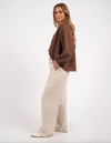 the sardinia blouse by foxwood is a luxury linen button up long sleeve top