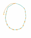 22 karat gold plate turquoise necklace by ruby teva