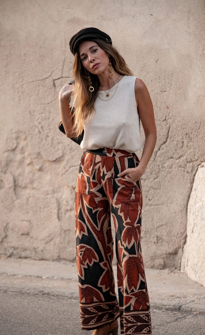 spring tank by little lies is a natural knitted pull on sleeveless top