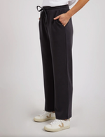 storm black pull on elastic waist track style pants by foxwood
