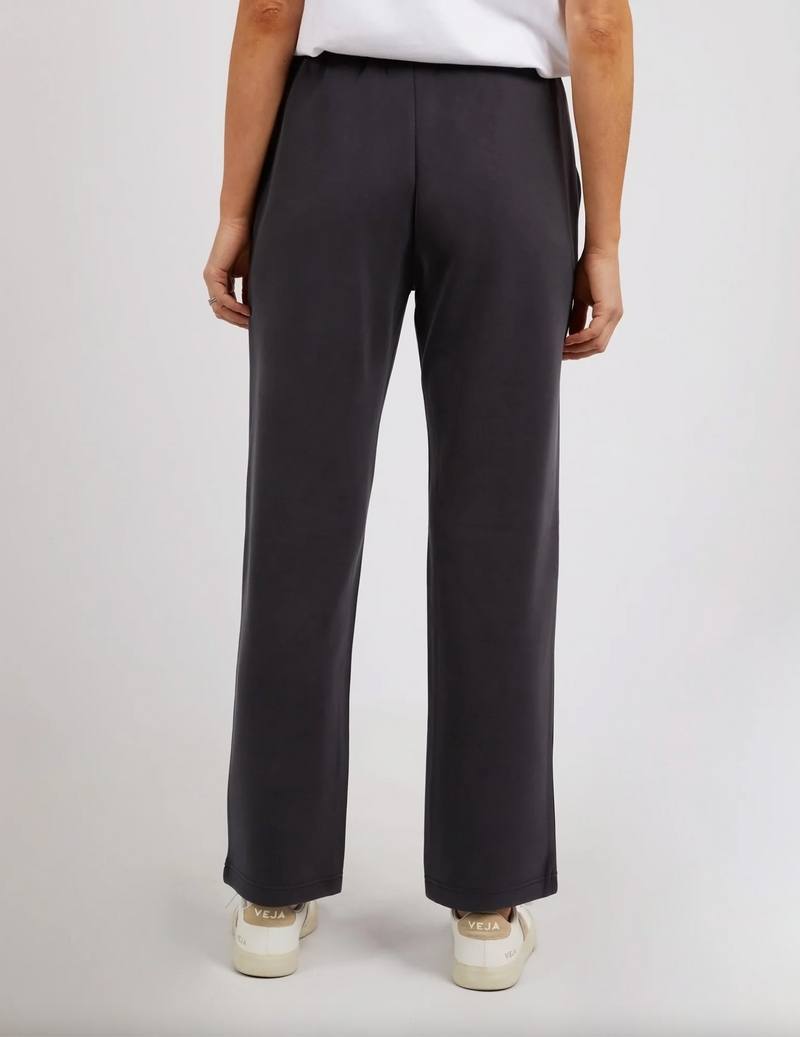 storm black pull on elastic waist track style pants by foxwood