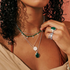 Statement green onyx and silver jewellery by Murkani