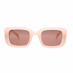 wanderlust sunglasses by reality eyewear are blush pink frames with tinted uv lenses