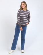 the farrah striped long sleeve top from foxwood is a cotton lightweight long sleeve t-shirt fabric