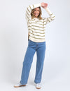 the farrah striped long sleeve top from foxwood is a cotton lightweight long sleeve t-shirt fabric