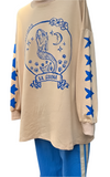 new by frankie cotton long sleeve la sirena in beige and blue
