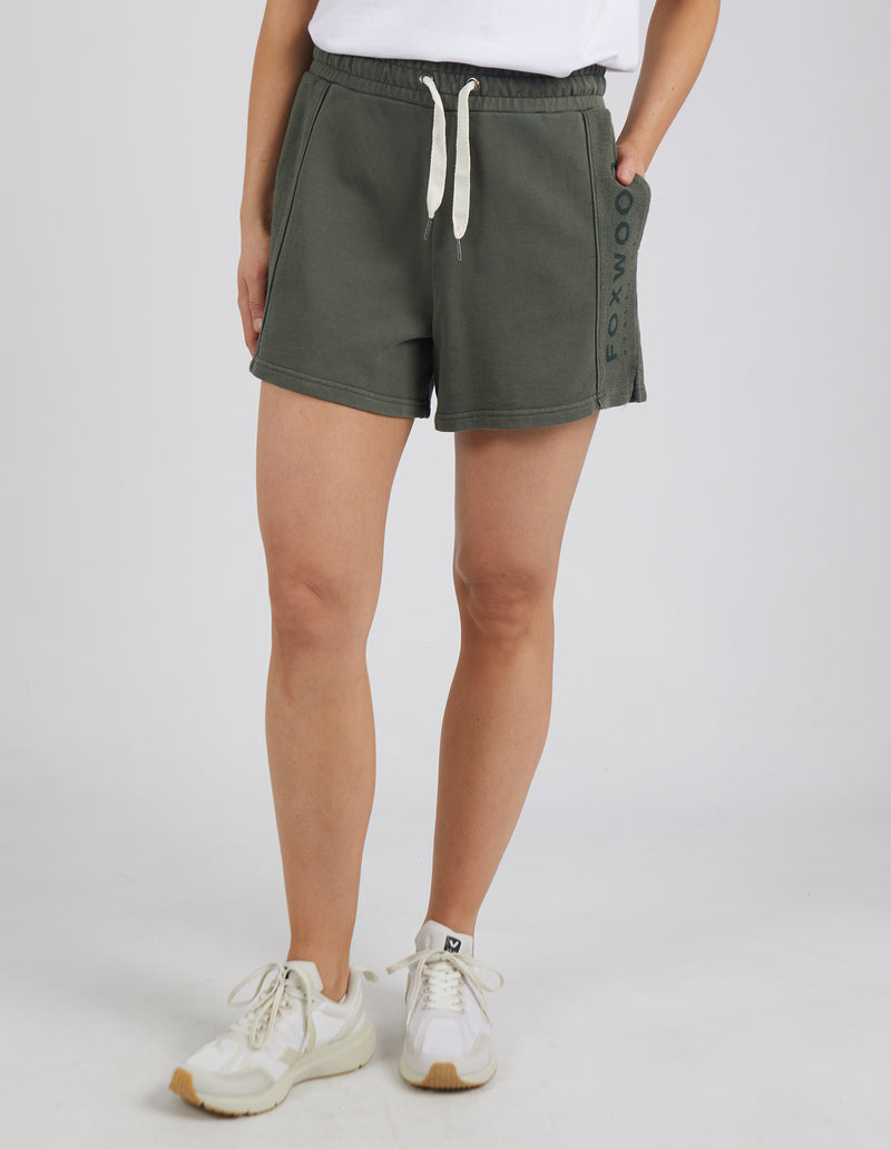 cotton jersey shorts in khaki by foxwood