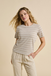 the petra tee by little lies in chocolate stripe