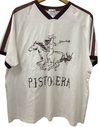 White shirt with cowboy graphic and 'Pistolera' tee by frankie