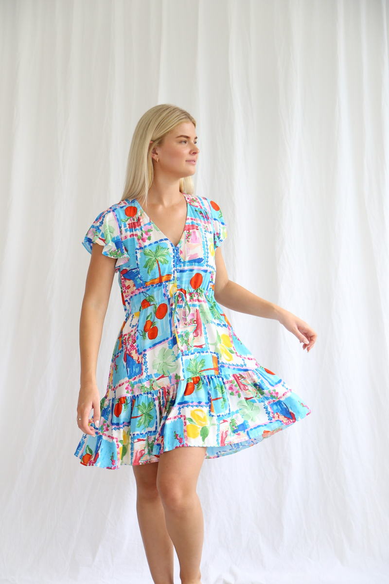 The Portifino Dress by salty Bright is a summer mediterranean inspired boho beach dress