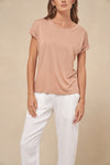 rolled sleeve tee by little lies in tan