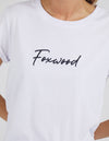 the foxwood signature tee is a soft cotton jersey tshirt with a rolled sleeve in a white color