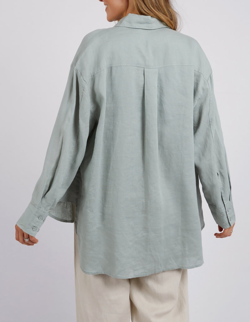 sorrento green linen collared shirt by foxwood