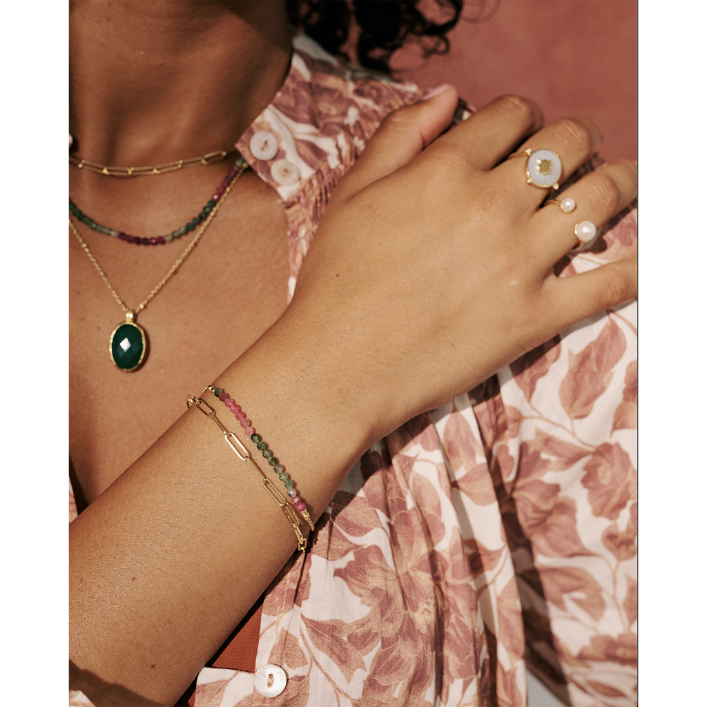 Tourmaline bracelet by Murkani in Gold