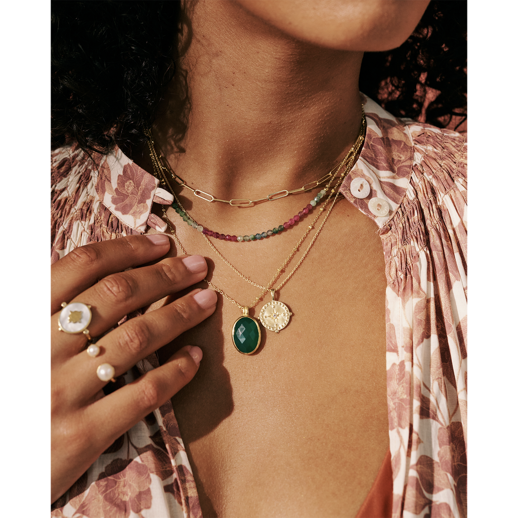 Tourmaline necklace in Gold by Murkani