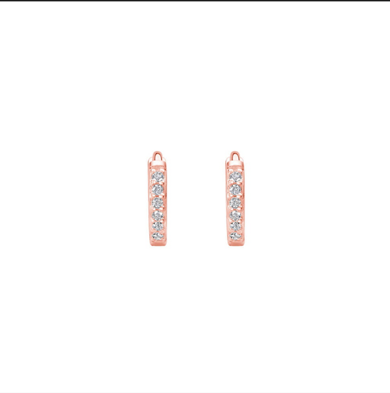 11mm White Topaz Huggie Earrings